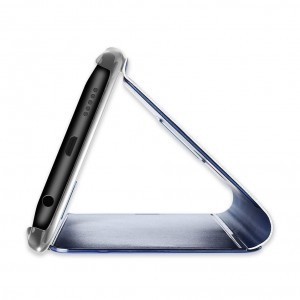 Samsung A70 Clear View mágneses fliptok ezüst