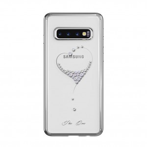 Kingxbar Wish tok Swarovski kristály díszítéssel Samsung S10 Plus ezüst színben