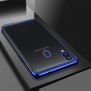 Áttetsző TPU gél tok Samsung A40 kék