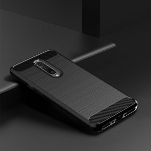 Szénszál mintájú TPU tok OnePlus 7 Pro fekete