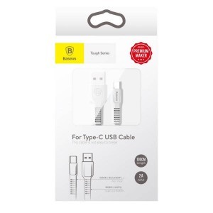 Baseus Tough Series USB Type-C 2A 1m fehér színben