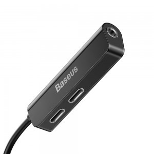 Baseus 3in1 Lightning - Dual Lightning/ 3.5 Jack adapter fekete-4