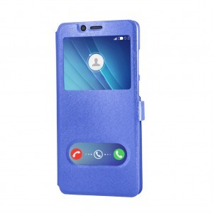  SMD Samsung Galaxy A50 flip tok mágneses zárással, kijelző kivágással kék színben 