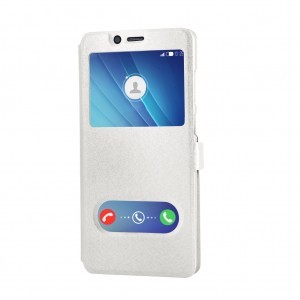 SMD Samsung Galaxy A50 flip tok mágneses zárással, kijelző kivágással fehér színben 