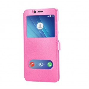  SMD Samsung Galaxy A50 flip tok mágneses zárással, kijelző kivágással pink színben 