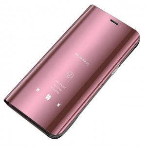 Clear View mágneses fliptok Samsung A20e pink