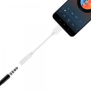 USB Type-C - 3.5 mm Jack audio átalakító adapter fehér színben