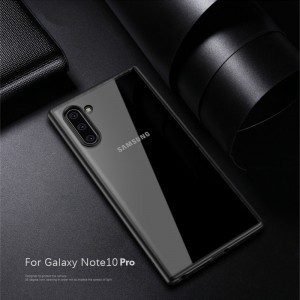 SMD Samsung Galaxy Note 10+ Plus Hybrid áttetsző tok fekete kerettel, erősített ütésálló kerettel