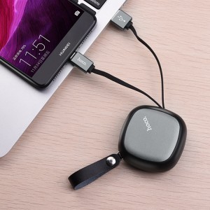 Hoco visszahúzható USB - Micro USB kábel fekete