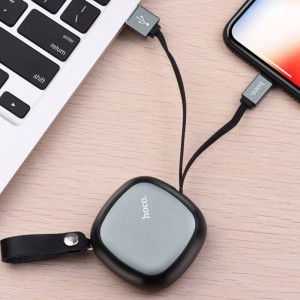 Hoco visszahúzható USB - Micro USB kábel fekete