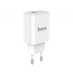 Hoco hálózati, USB fali töltő adapter 1xUSB 2.1A fehér
