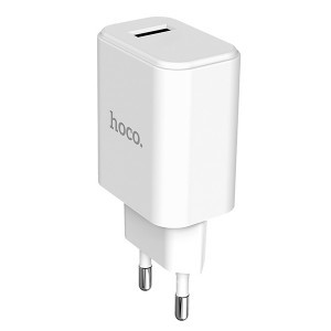 Hoco hálózati, USB fali töltő adapter 1xUSB 2.1A fehér
