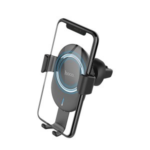 Hoco Gravity szellőzőre erősíthető autós telefontartó és vezeték nélküli töltő fekete (CW17)
