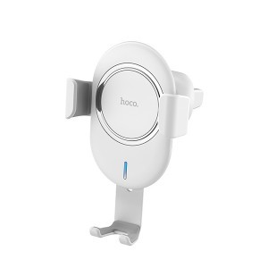 Hoco Gravity szellőzőre erősíthető autós telefontartó és vezeték nélküli töltő fehér (CW17)