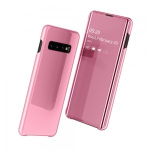 SMD Luxury View fliptok Samsung S10 tok rózsaszín színben