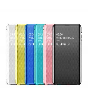 SMD Luxury View fliptok Samsung S10 tok ezüst színben