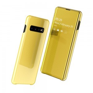 SMD Luxury View fliptok Samsung S10E tok sárga - arany színben