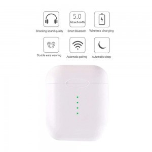 SMD NEW i10 TWS (new version) bluetooth headset, fülhallgató, fehér színben (wireless töltéssel)