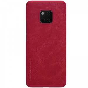 Nillkin Qin bőr fliptok kijelző betekintéssel Huawei Mate 20 Pro piros
