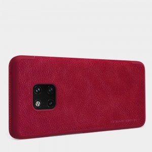 Nillkin Qin bőr fliptok kijelző betekintéssel Huawei Mate 20 Pro piros