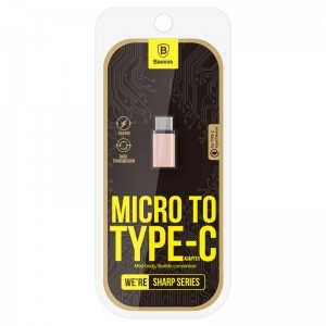 Baseus Sharp Micros USB - Type-C átalakító adapter rózsa arany