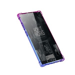 SMD Samsung Galaxy Note 10 N10-001 tok áttetsző, kék-lila átmentettel, ütésvédelemmel