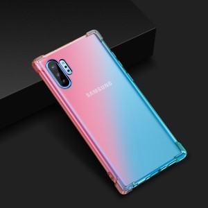 SMD Samsung Galaxy Note 10 N10-001 tok áttetsző, halványkék-rózsaszín átmentettel, ütésvédelemmel
