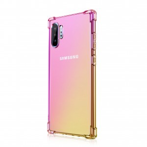 SMD Samsung Galaxy Note 10+ Plus N10-001 tok áttetsző, sárga-rózsaszín átmentettel, ütésvédelemmel