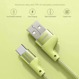 Remax Camaroon USB/Type-C kábel zöld