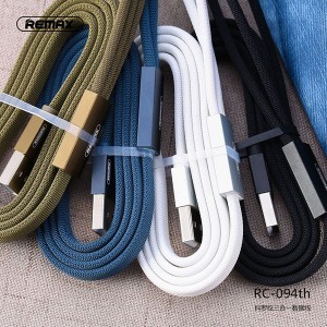 Remax Kerolla 3in1 töltő kábel Micro USB/ Type-C/ Lightning kék