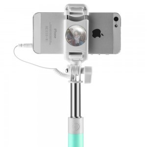 Proda selfie bot és monopod mini jack kábel csatlakozással kék színben