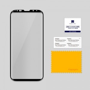 Samsung S9+ Plus Spigen hajlított kijelzővédő üvegfólia fekete
