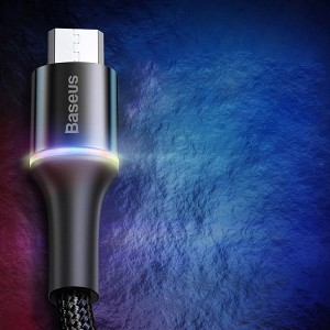 Baseus Halo nylon harisnyázott USB/Micro USB kábel 2A/2m fekete