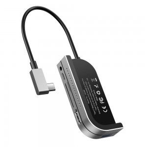 Baseus USB HUB Type-C - HDMI/TF - SD kártyaolvasó/ USB Type-C PD/ 3.5 mm szürke (CAHUB-WJ0G)
