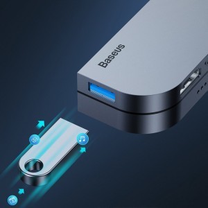 Baseus USB HUB Type-C - HDMI/TF - SD kártyaolvasó/ USB Type-C PD/ 3.5 mm szürke (CAHUB-WJ0G)