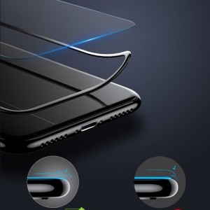 Baseus 3D kijelzővédő 9H Anti-Blue Light üvegfólia PET kerettel iPhone XS/X/11 Pro fekete