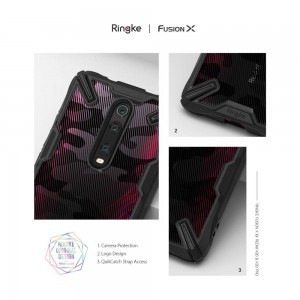 Ringke Fusion X Xiaomi Mi 9T/ Mi 9T Pro Camo Black terepmintás