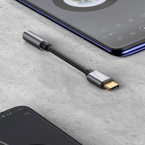 Baseus L54 USB-C/ 3.5 mm átalakító adapter fekete DAC-13