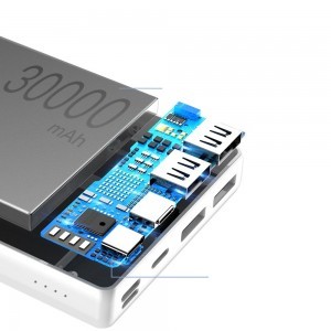 Baseus Mini JA power bank 30000 mAh USB / USB-C PD / micro USB / Lightning 3A fehér (PPJAN-C02)