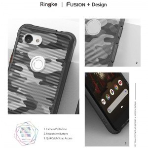 Google Pixel 3a XL tok Camo fekete színben Ringke Fusion