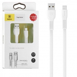 Baseus Tough Series USB - Micro-USB 2A 1m fehér színben (CAMZY-B02)