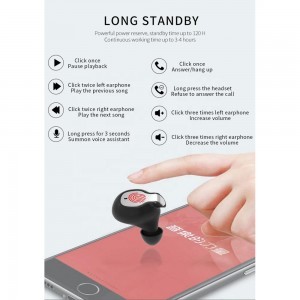 SMD TWS XY-5 vezeték nélküli fülhallgató, headset Bluetooth 5.0 fekete színben
