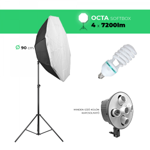 Octa softbox 90cm, 4x7200 lumen