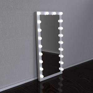 Hollywood tükör (HW-DC117-17) álló sminkes tükör fehér 20db LED izzóval, sminktükör-1