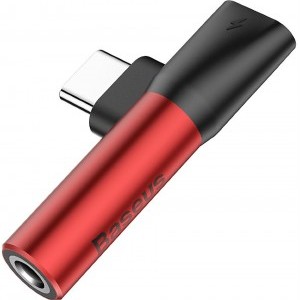 Baseus USB Type-C - Type-C + 3.5mm audio Adapter Piros-fekete (CATL41-91)