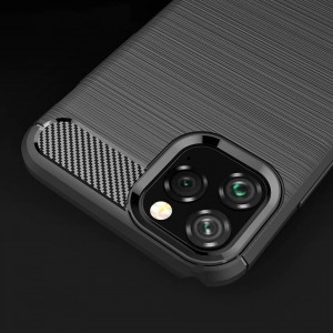 Carbon mintájú TPU tok iPhone 11 Pro Max fekete