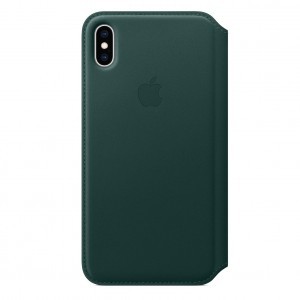 Apple gyári bőr Flip tok iPhone XS MAX forrest green színben (MRX42ZM/A)