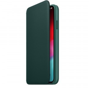 Apple gyári bőr Flip tok iPhone XS MAX forrest green színben (MRX42ZM/A)