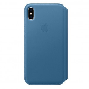 iPhone XS MAX Apple bőr Flip tok Cape Cod Blue színben (MRX52ZM/A)