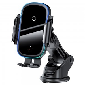 Baseus Smart elektromos autós telefontartó és Qi vezeték nélküli töltő fekete (WXHW03-01)